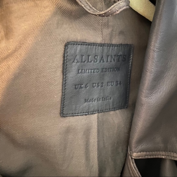 AllSaints Limited Biker/Moto Leather Jacket - Picture 11 of 11